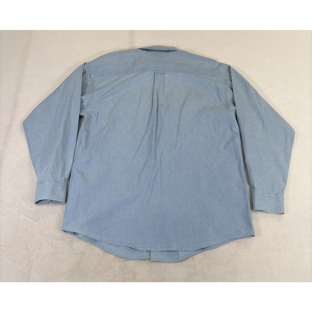 Vintage 1995 Warner Bros. Studio Store Wile E. Coyote Genius Denim Shirt Large - Picture 12 of 14